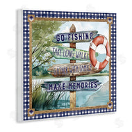 Nicole DeCamp | Plaid Border Lake Sign