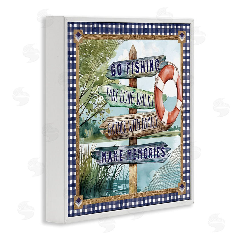 Nicole DeCamp | Plaid Border Lake Sign
