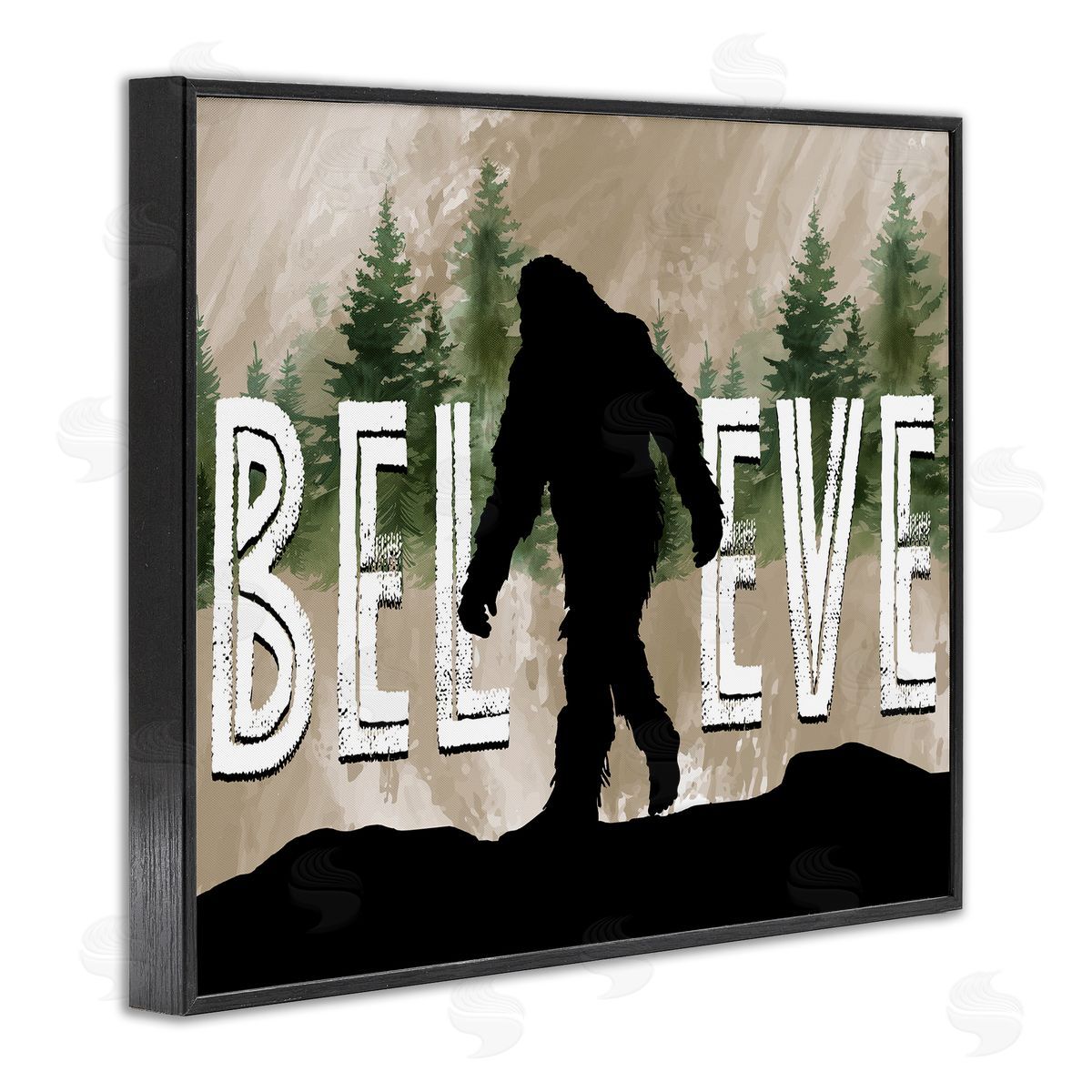 Believe Rustic Mythical Creature Black Frame Print Wall Art, Home Decor by Nicole DeCamp