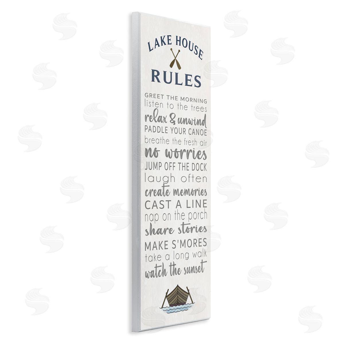 Fun Lake House Rules Wood Plaque Wall Art, Home Decor by Seven Trees Design