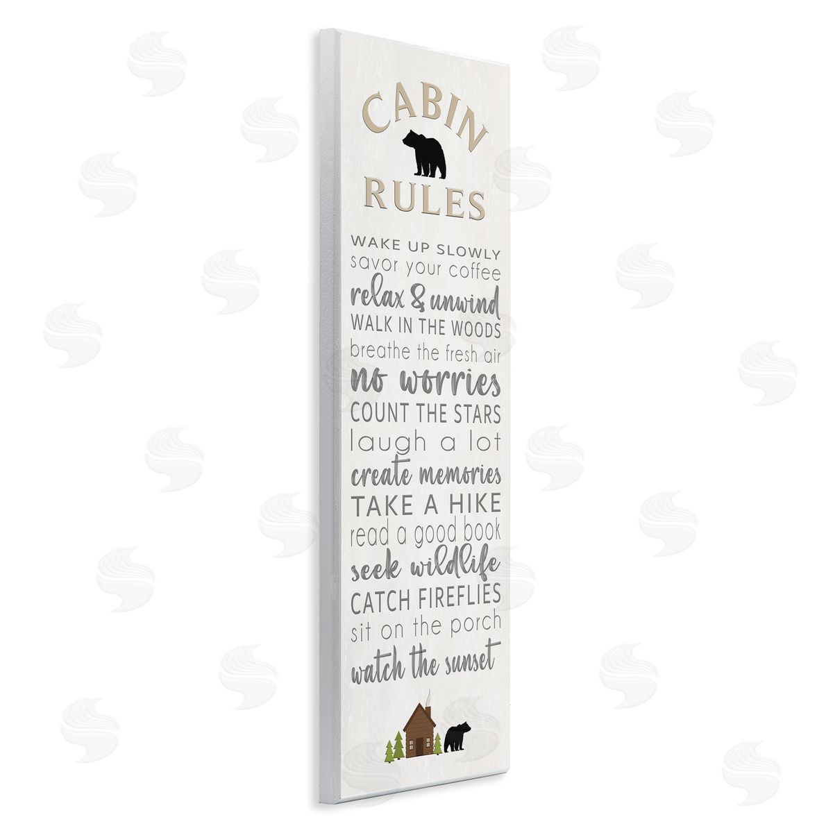 Fun Adventure Cabin Rules Wood Plaque Wall Art, Home Decor by Seven Trees Design
