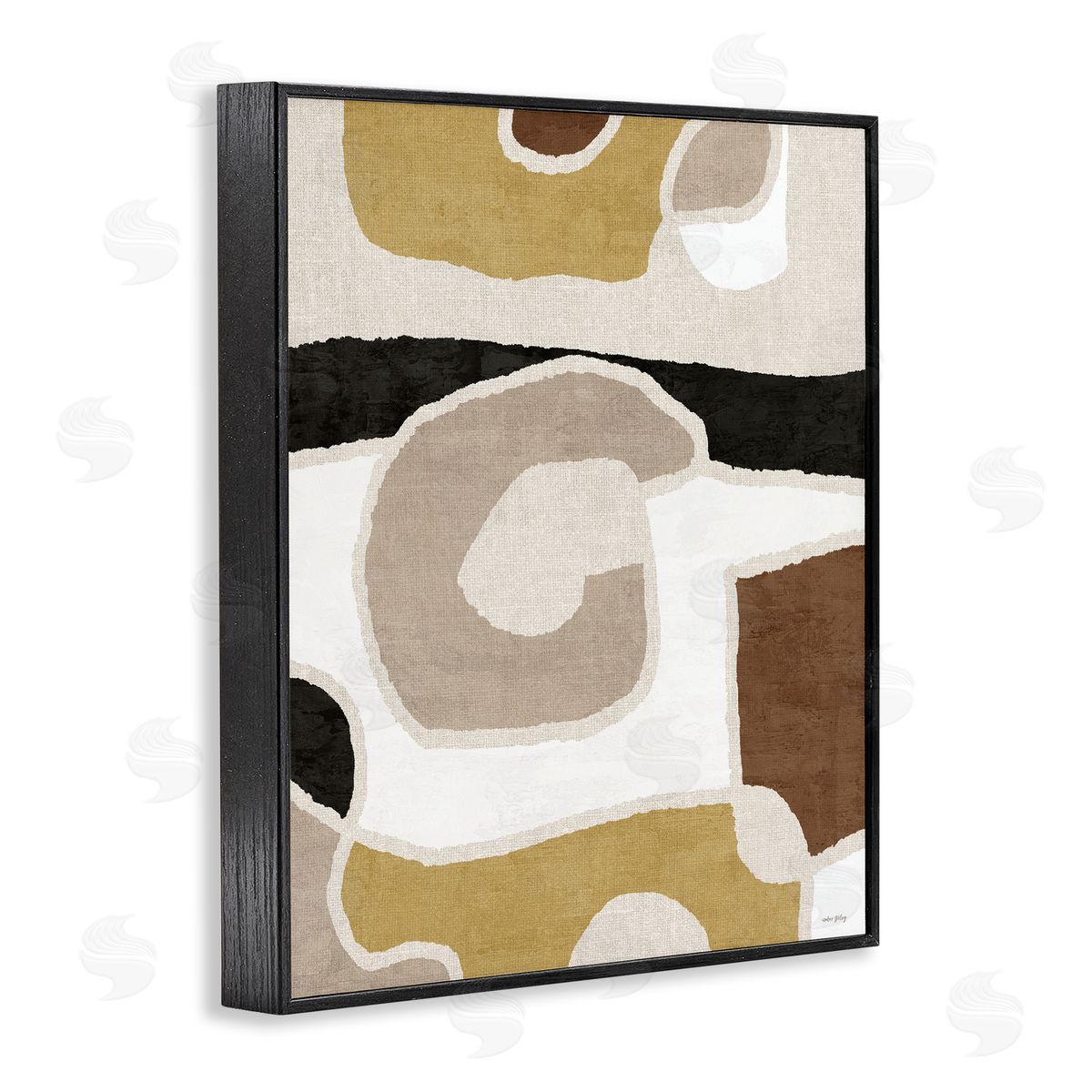 Earthy Boho Geometrics Black Frame Print Wall Art, Home Decor by Amber Sterling