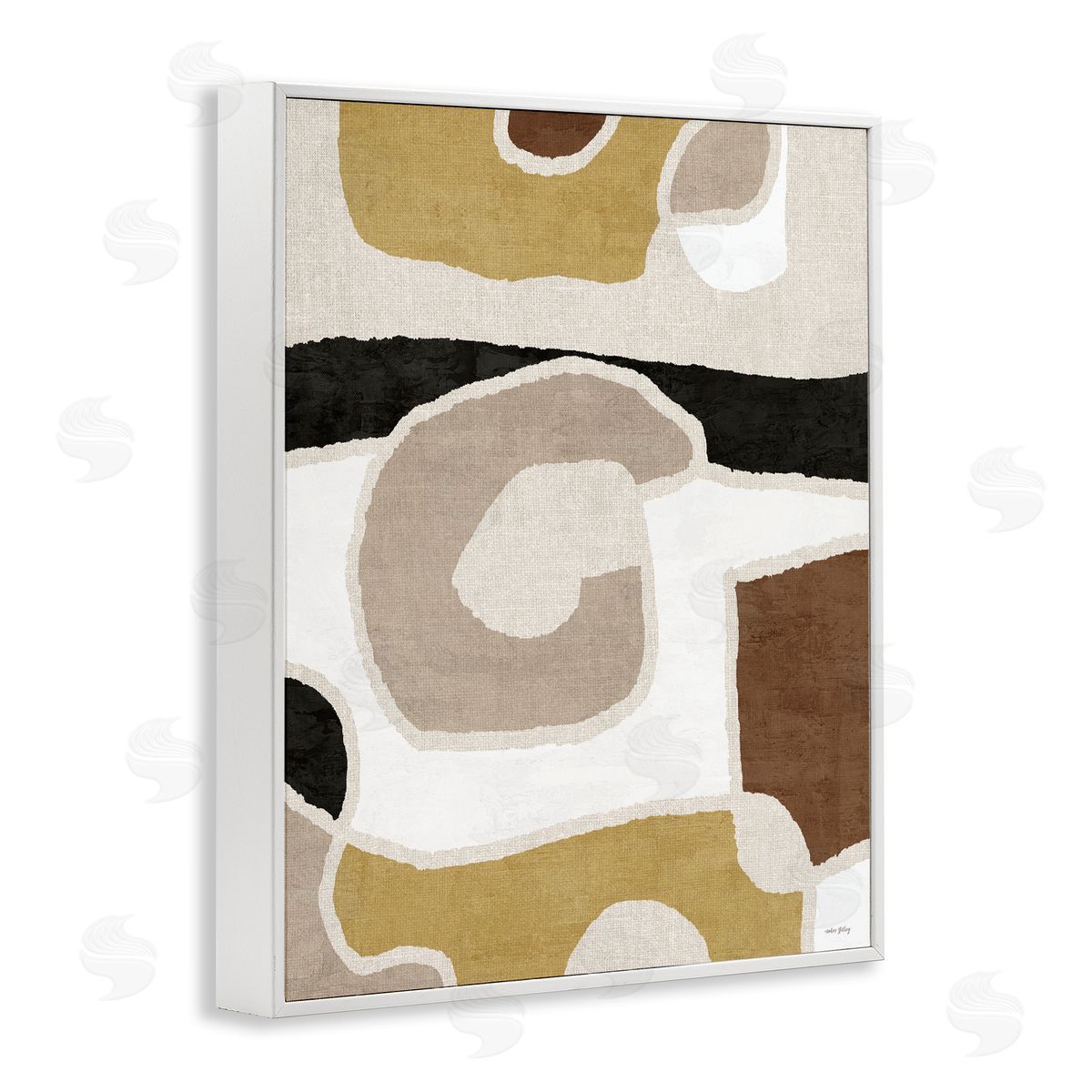 Earthy Boho Geometrics White Frame Print Wall Art, Home Decor by Amber Sterling