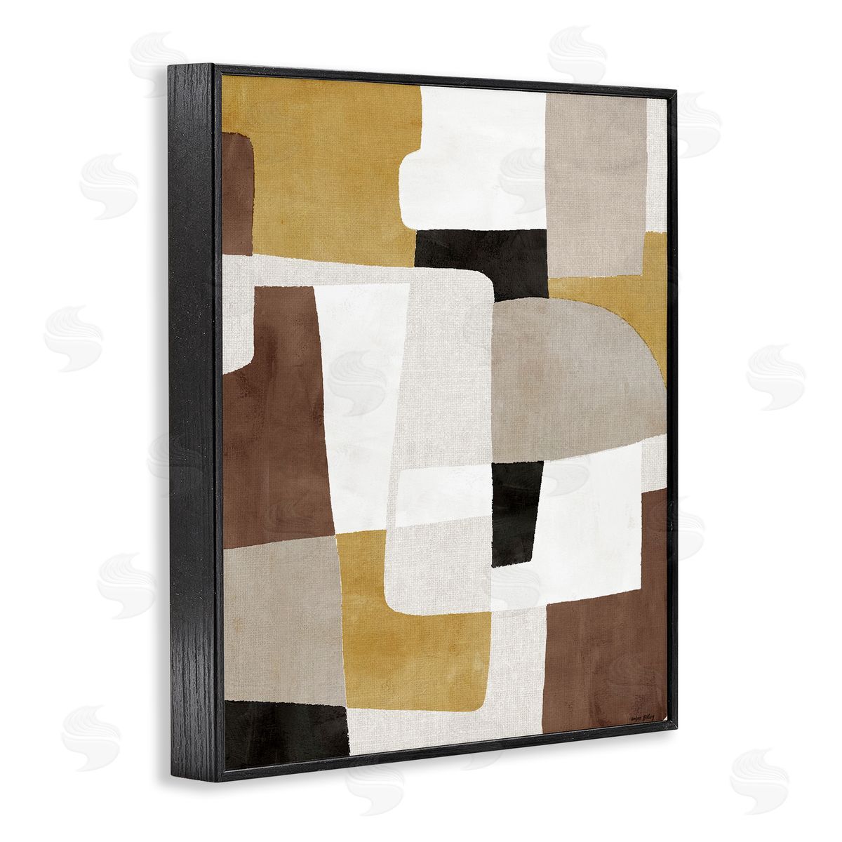 Funky Boho Geometric Shapes Black Frame Print Wall Art, Home Decor by Amber Sterling
