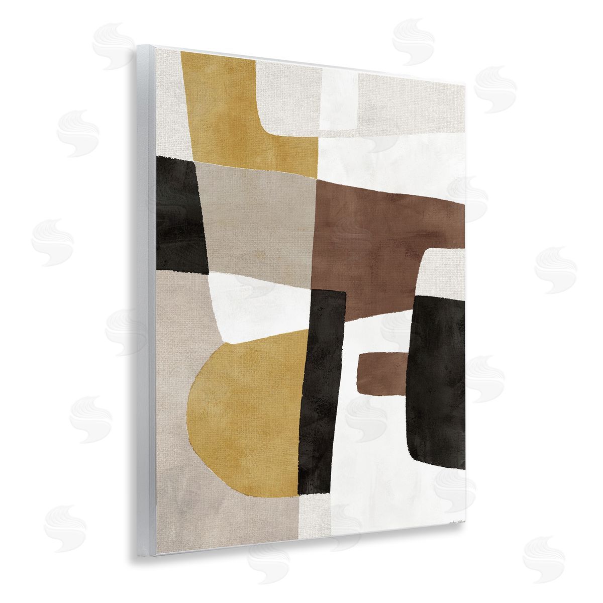 Abstract Shapes in Earth Tones Wood Plaque Wall Art, Home Decor by Amber Sterling