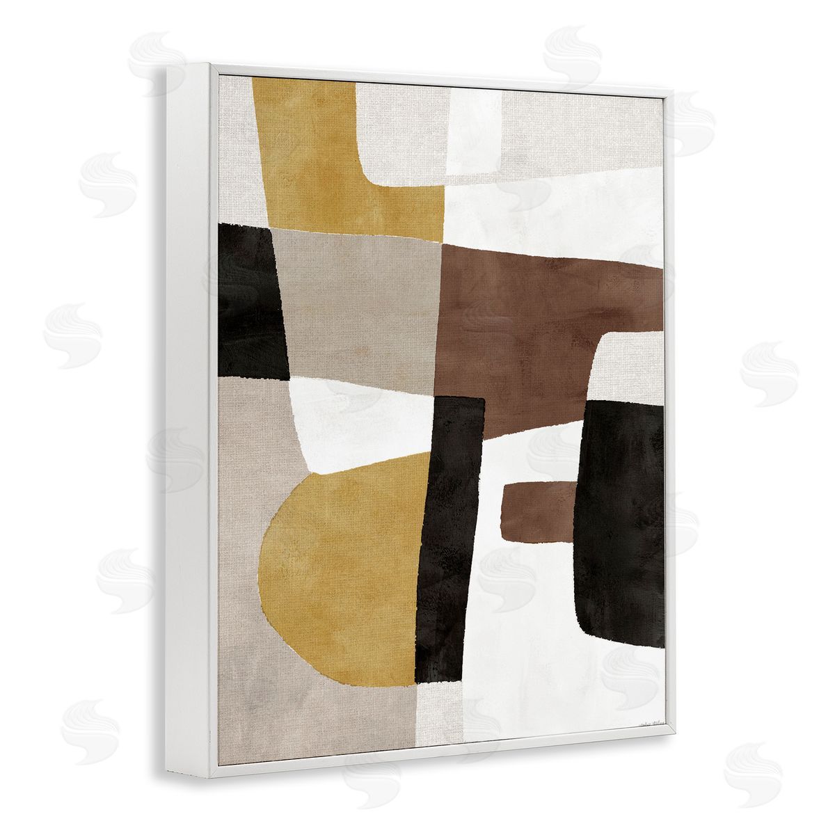 Abstract Shapes in Earth Tones White Frame Print Wall Art, Home Decor by Amber Sterling