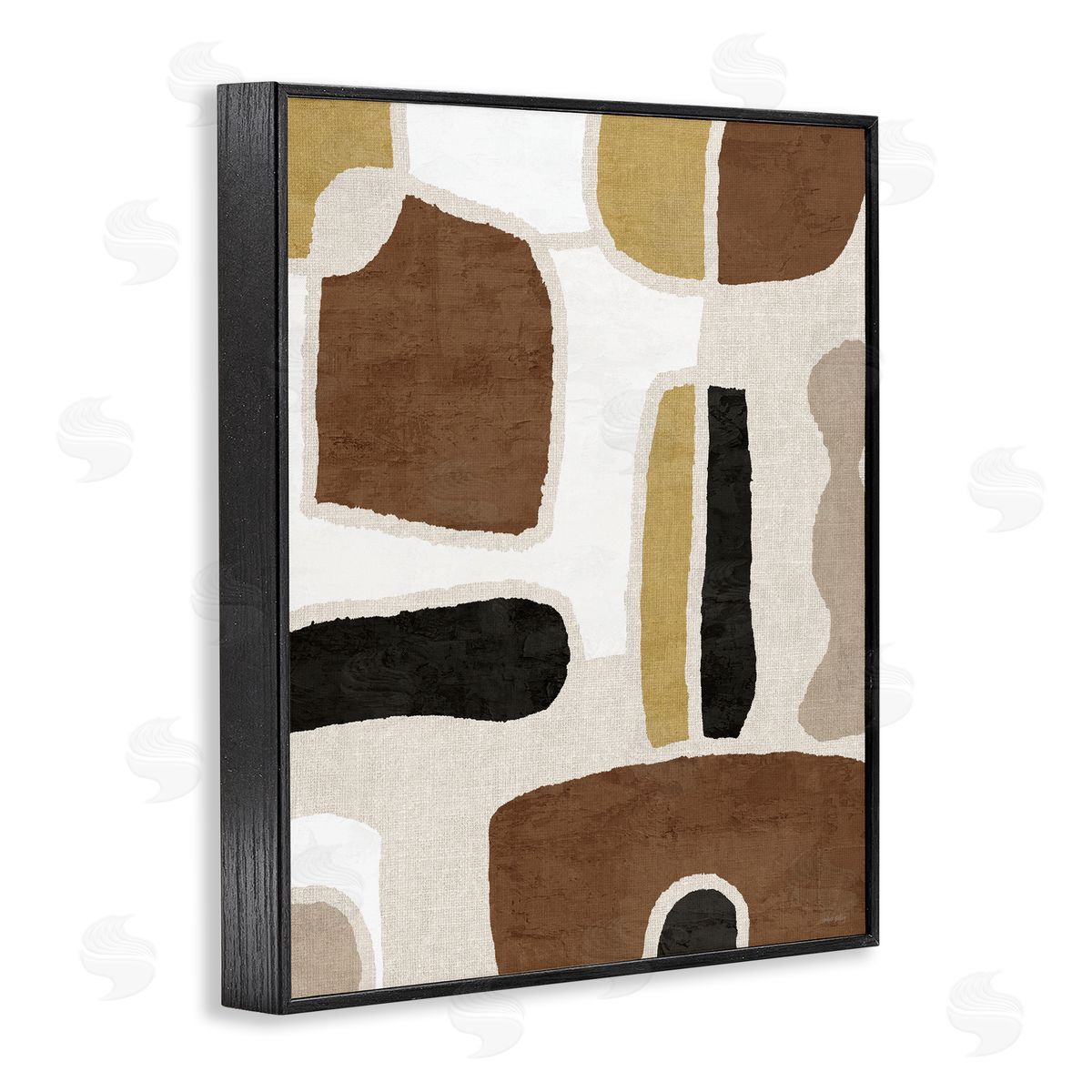 Earthy Organic Shapes Black Frame Print Wall Art, Home Decor by Amber Sterling