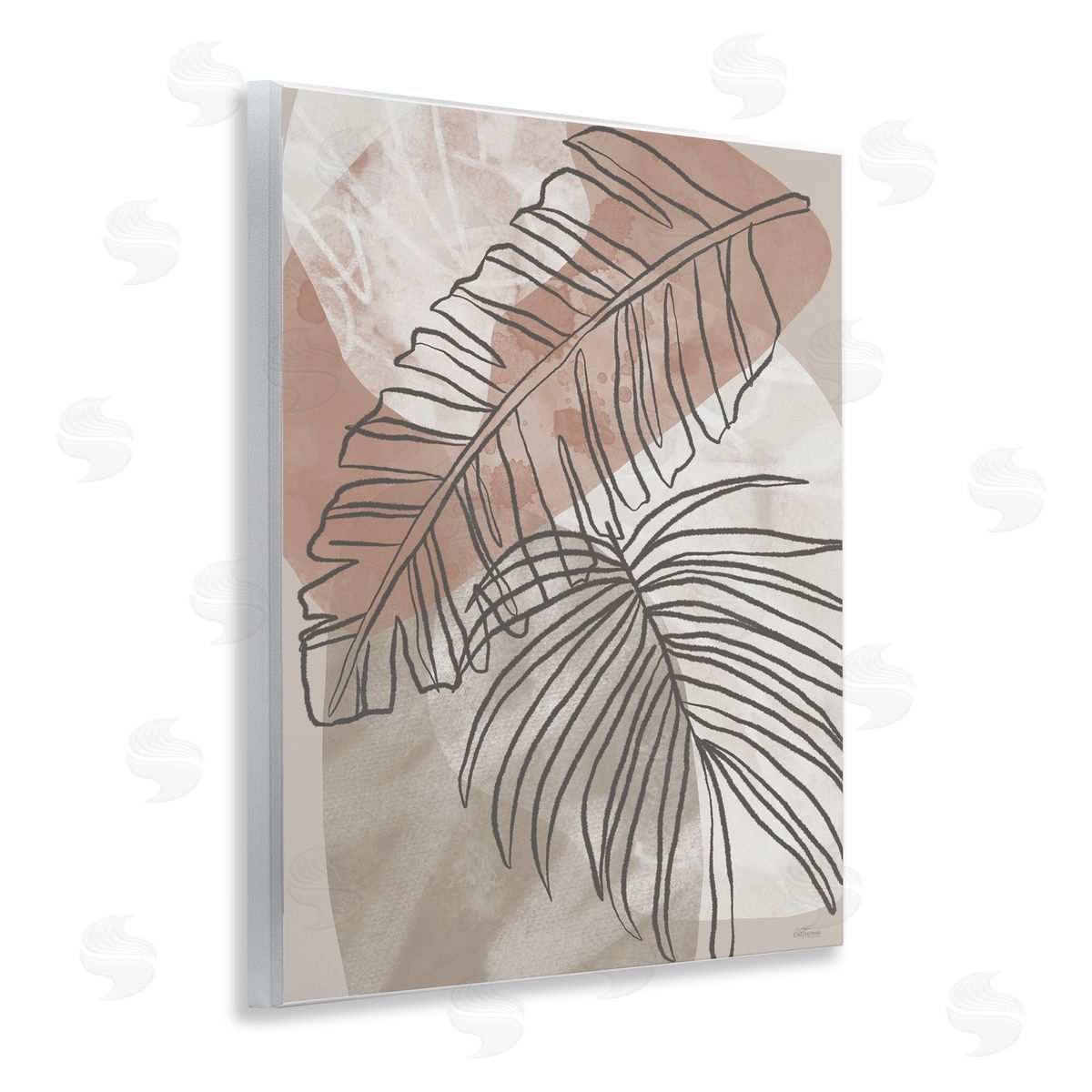 Tropical Earth Tone Leaves Wood Plaque Wall Art, Home Decor by Cat Thurman Designs