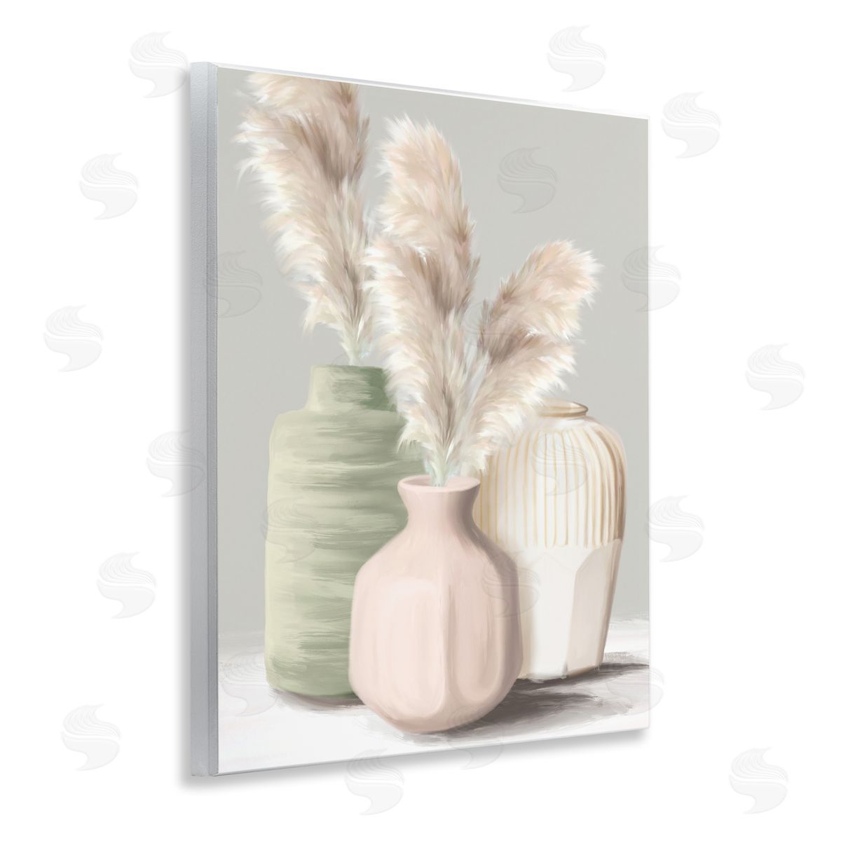 Soft Pampas Vases Wood Plaque Wall Art, Home Decor by House Fenway