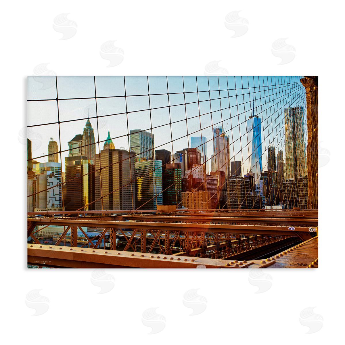 Cityscape Through Bridge Canvas Wall Art, Home Decor by Seven Trees Design