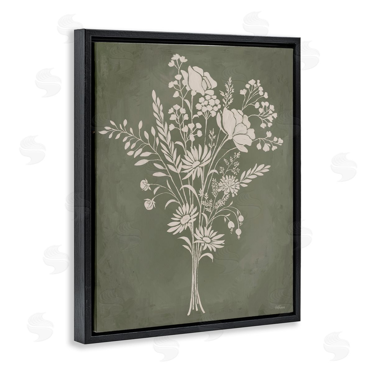 Wildflower Impression Bundle Black Floating Frame Canvas Wall Art, Home Decor by Cat Thurman Designs