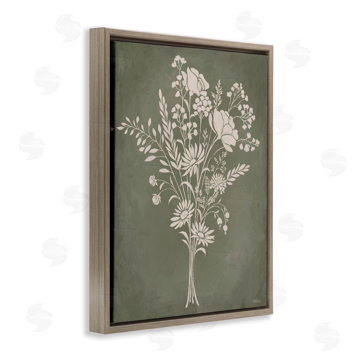 Wildflower Impression Bundle Brown Floating Frame Canvas Wall Art, Home Decor by Cat Thurman Designs