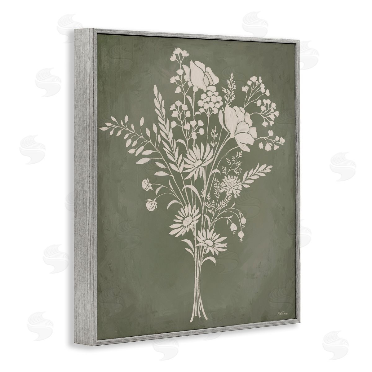 Wildflower Impression Bundle Grey Frame Print Wall Art, Home Decor by Cat Thurman Designs
