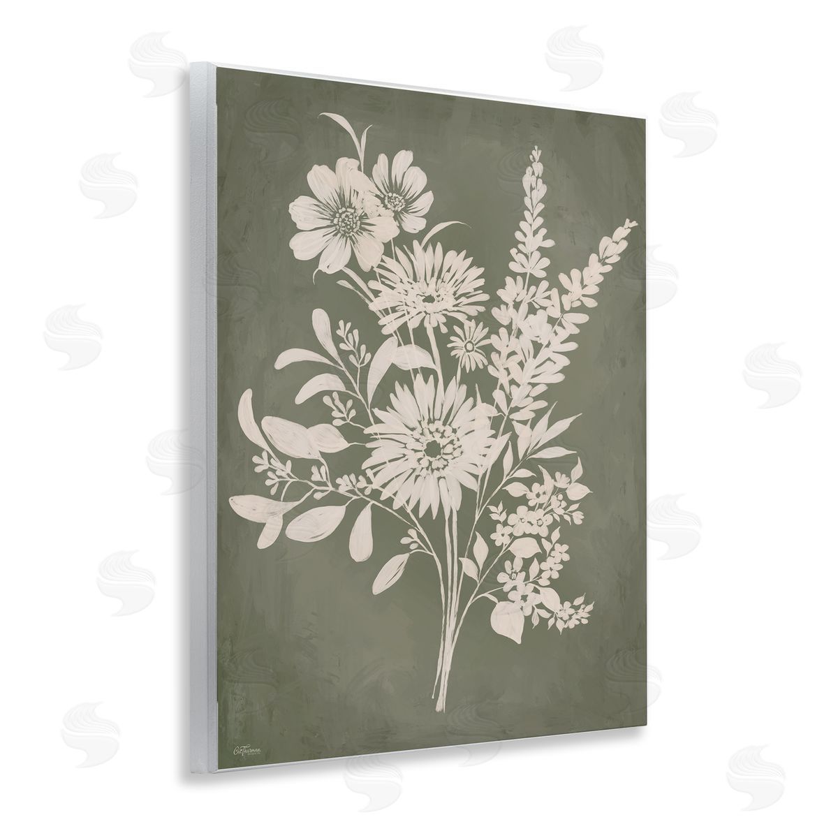 Bunches of Wildflower Herbs Wood Plaque Wall Art, Home Decor by Cat Thurman Designs