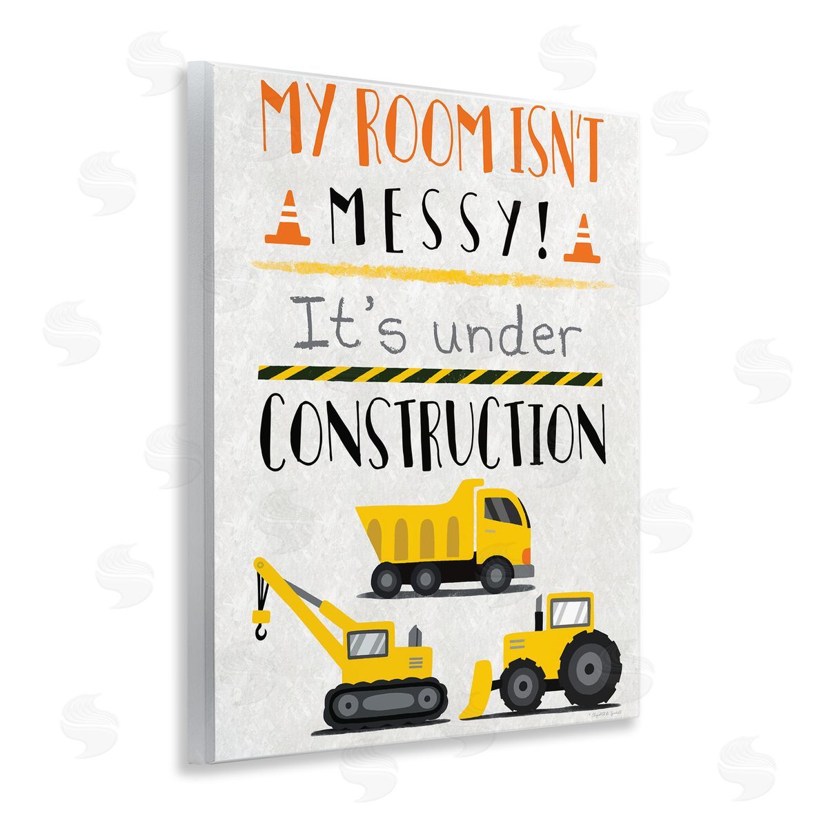 Under Construction Not Messy Wood Plaque Wall Art, Home Decor by Elizabeth Tyndall