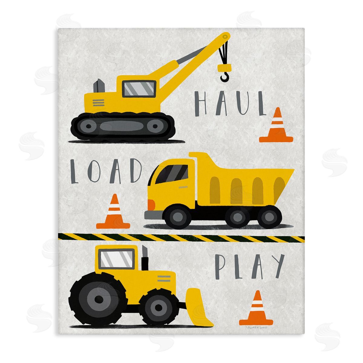 Haul Load Play Trucks Canvas Wall Art, Home Decor by Elizabeth Tyndall