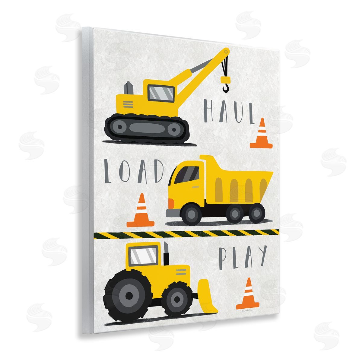 Haul Load Play Trucks Wood Plaque Wall Art, Home Decor by Elizabeth Tyndall
