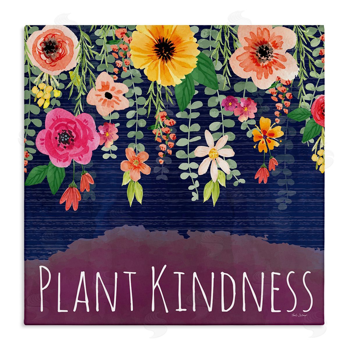 Plant Kindness with Florals Canvas Wall Art, Home Decor by Nicole DeCamp