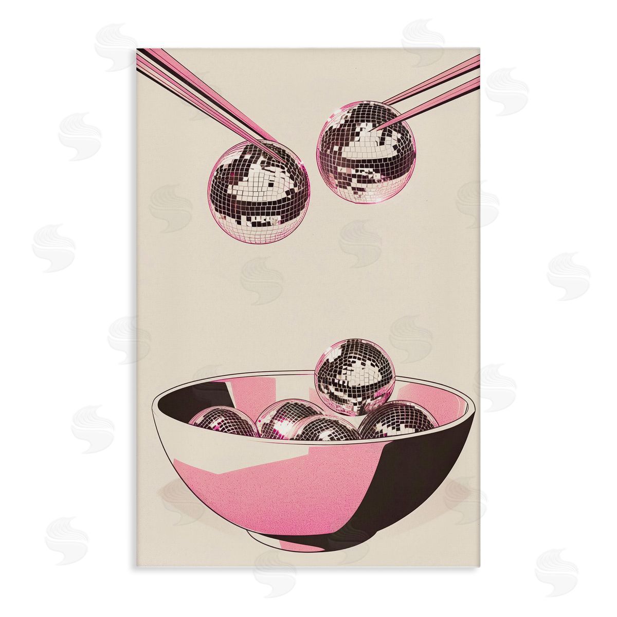 Disco Bowl Meal with Chopsticks Canvas Wall Art, Home Decor by Arlington Prints