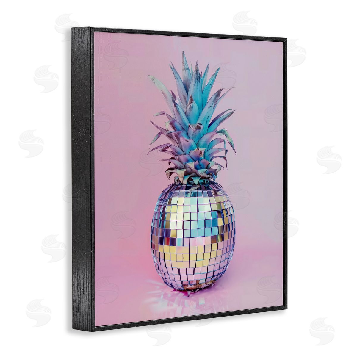 Dazzling Disco Ball Pineapple Black Frame Print Wall Art, Home Decor by Arlington Prints