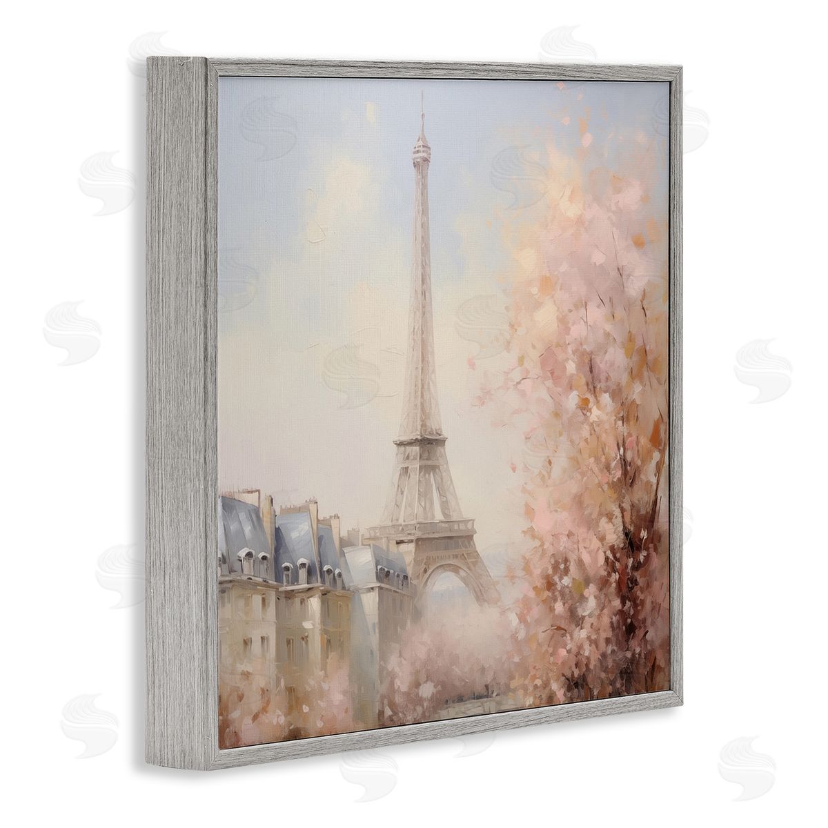 Parisian Eiffel Tower Cityscape Grey Frame Print Wall Art, Home Decor by Arlington Prints