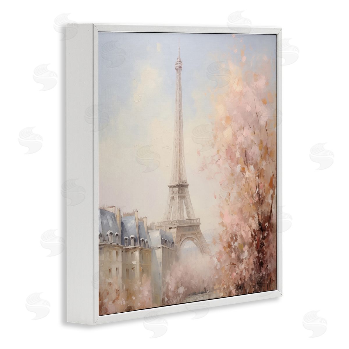 Parisian Eiffel Tower Cityscape White Frame Print Wall Art, Home Decor by Arlington Prints