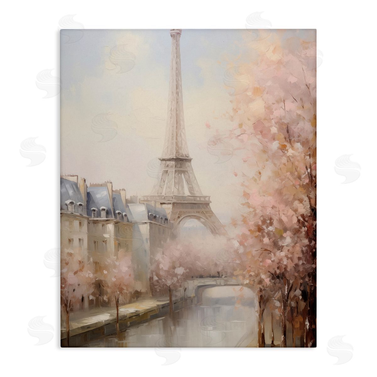 Soft Eiffel Tower River View Canvas Wall Art, Home Decor by Arlington Prints