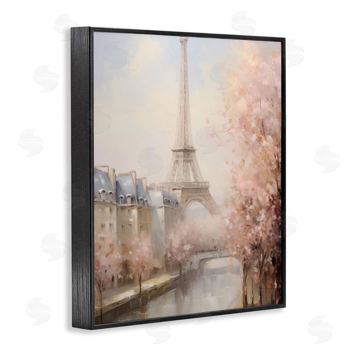Soft Eiffel Tower River View Black Frame Print Wall Art, Home Decor by Arlington Prints