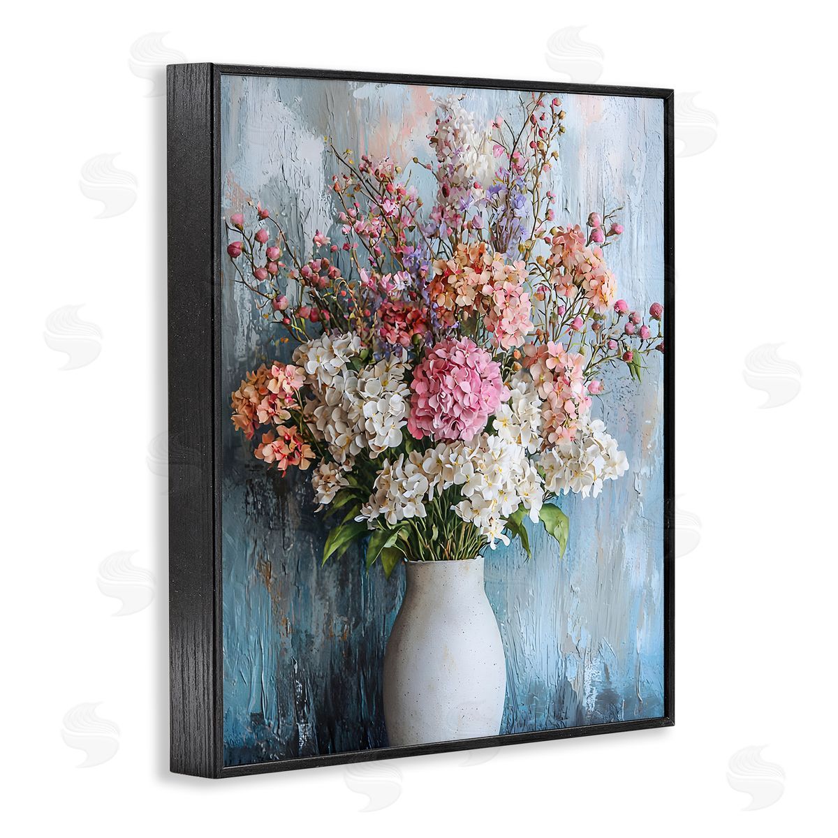Hydrangea Vase Still Life Black Frame Print Wall Art, Home Decor by Franklyn Gregory