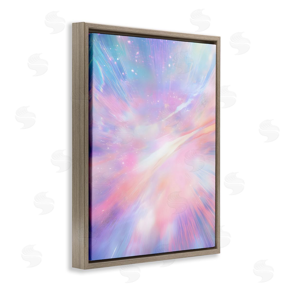 Iridescent Nebula Abstraction Brown Floating Frame Canvas Wall Art, Home Decor by Franklyn Gregory