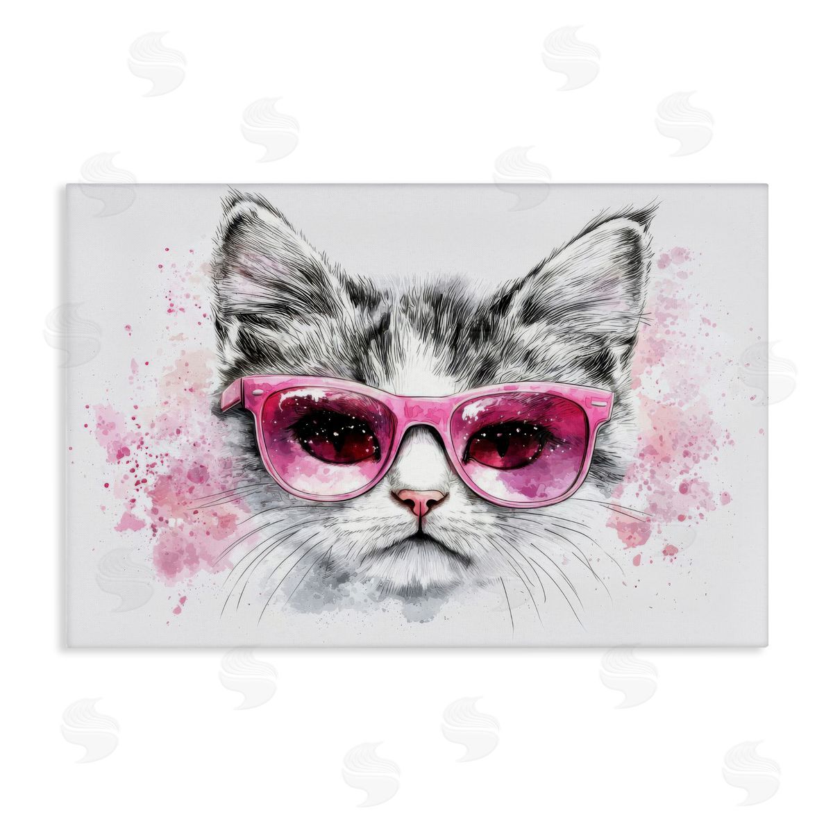 Cool Cat with Sunglasses Canvas Wall Art, Home Decor by LSR Creative Studio