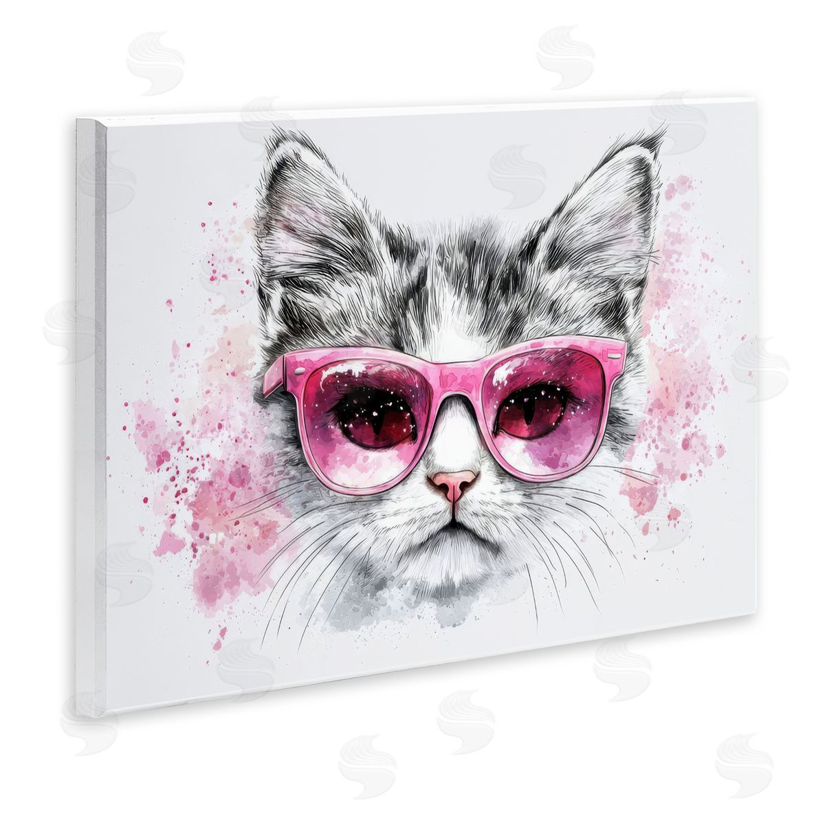 Cool Cat with Sunglasses Wood Plaque Wall Art, Home Decor by LSR Creative Studio