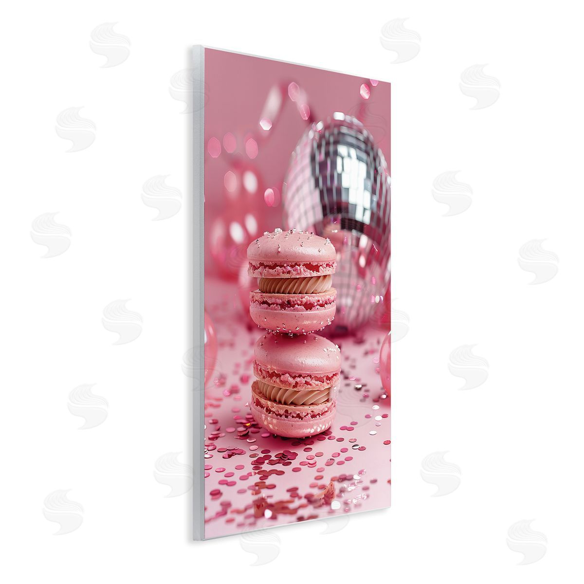 Pink Macaron Disco Wood Plaque Wall Art, Home Decor by LSR Design Studio