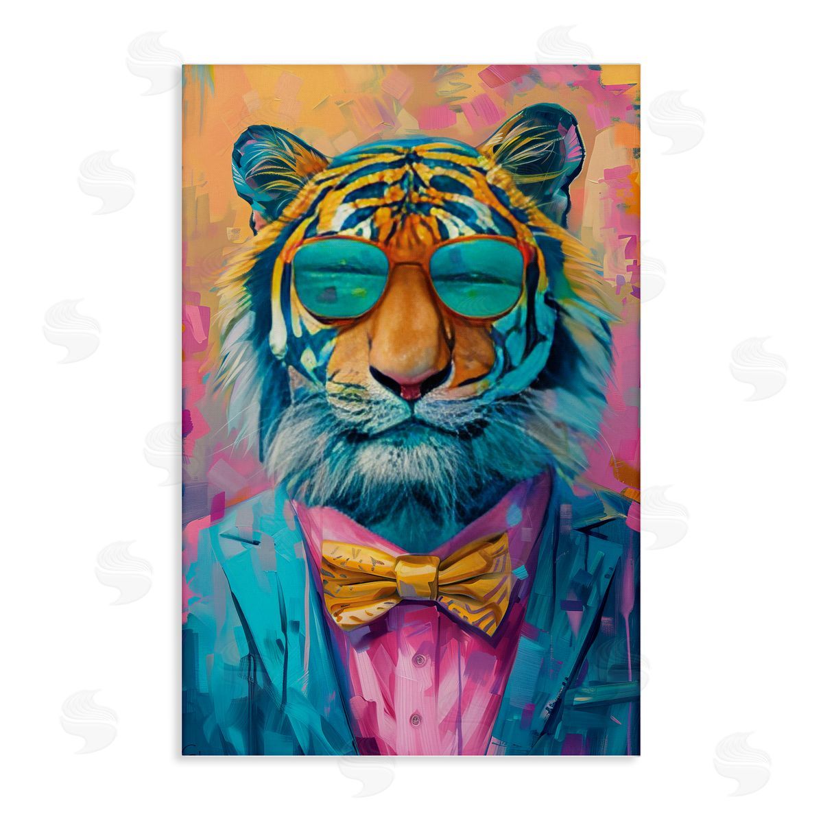 Smiling Snazzy Tiger Canvas Wall Art, Home Decor by LSR Design Studio