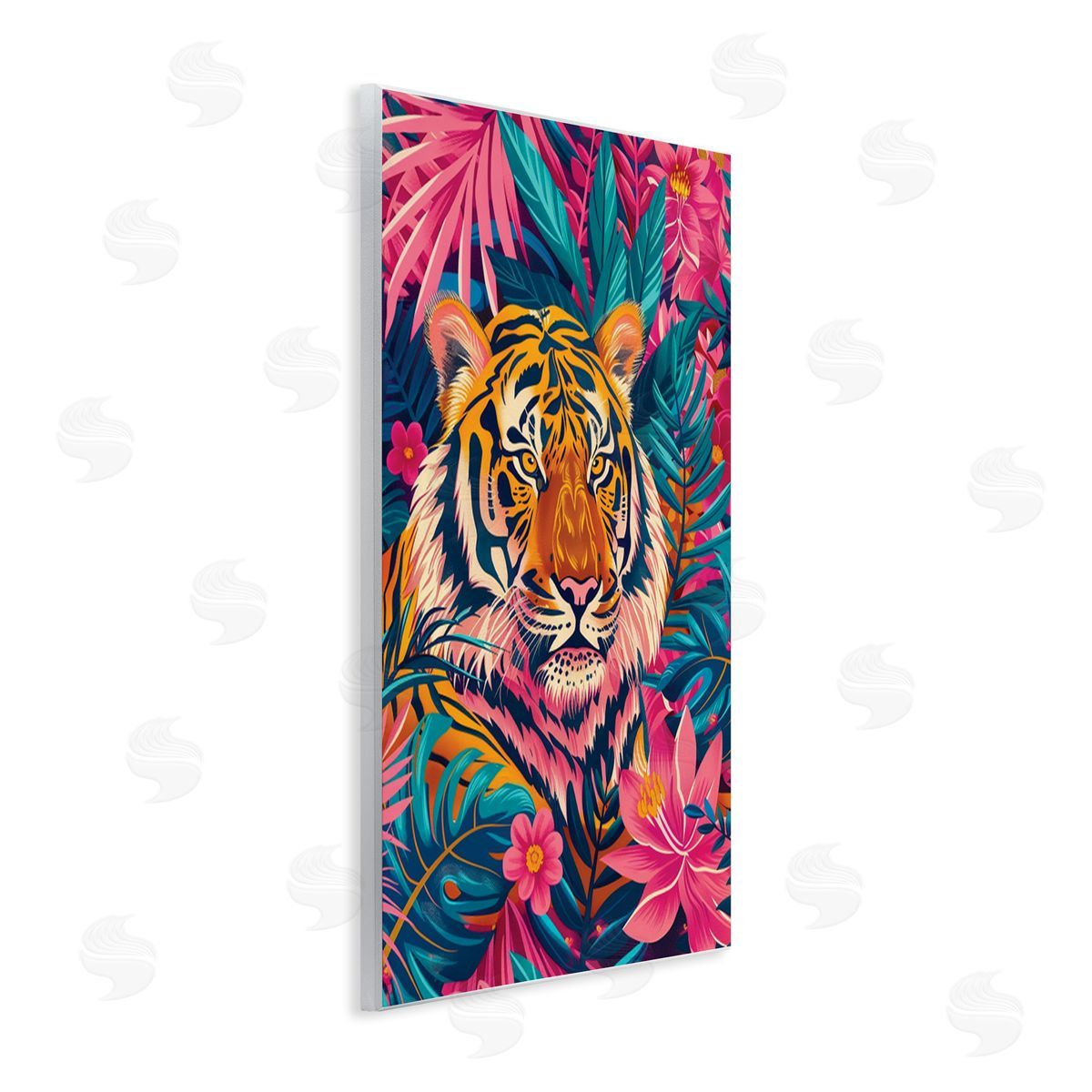 Tropical Tiger Among Leaves Wood Plaque Wall Art, Home Decor by LSR Design Studio