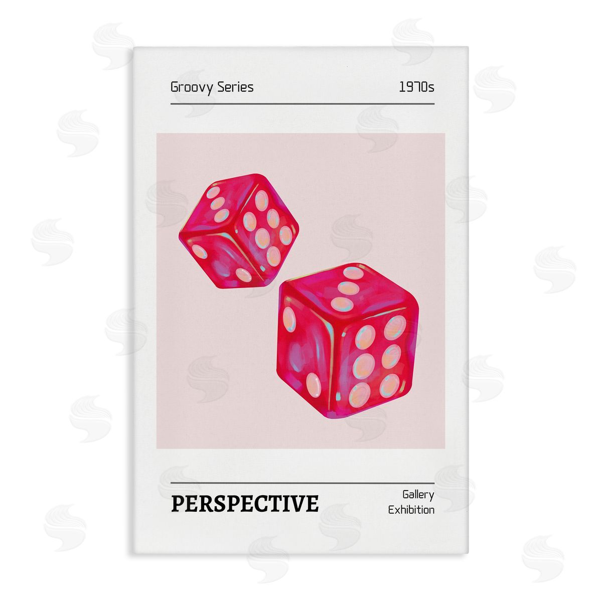 Pink Dice Pair Canvas Wall Art, Home Decor by LSR Design Studio