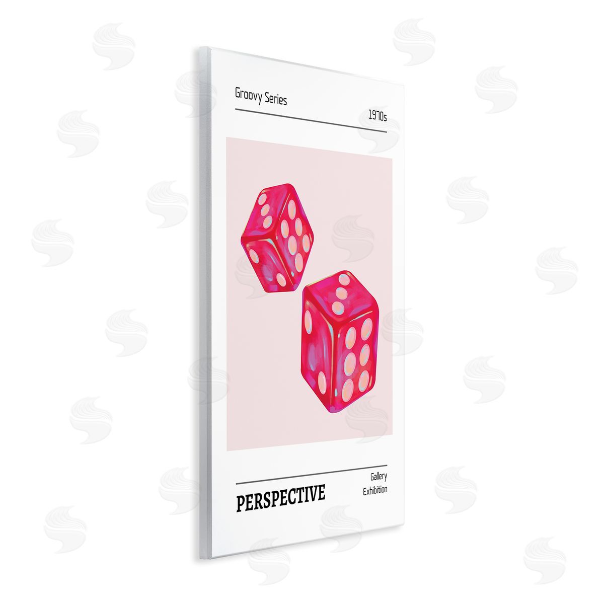 Pink Dice Pair Wood Plaque Wall Art, Home Decor by LSR Design Studio