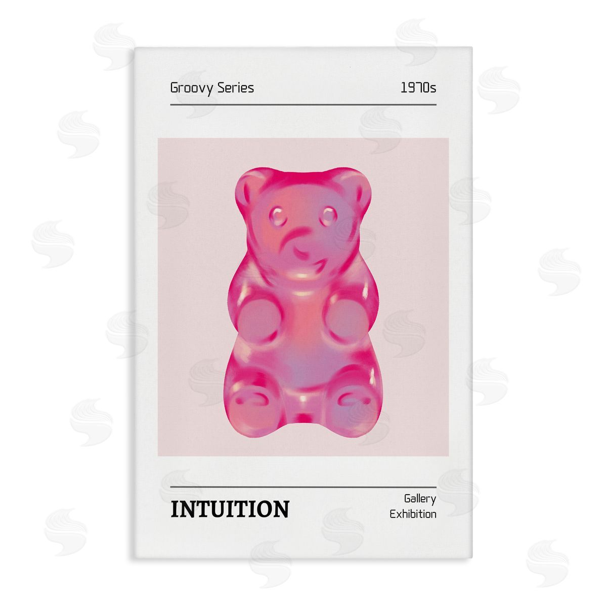 Intuition Phrase Candy Bear Canvas Wall Art, Home Decor by LSR Design Studio
