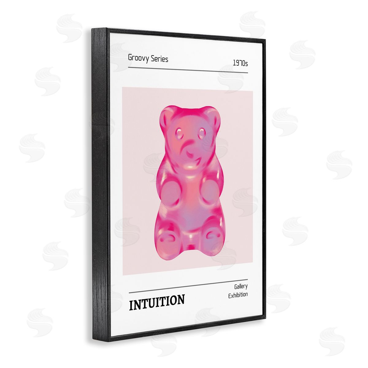 Intuition Phrase Candy Bear Black Frame Print Wall Art, Home Decor by LSR Design Studio
