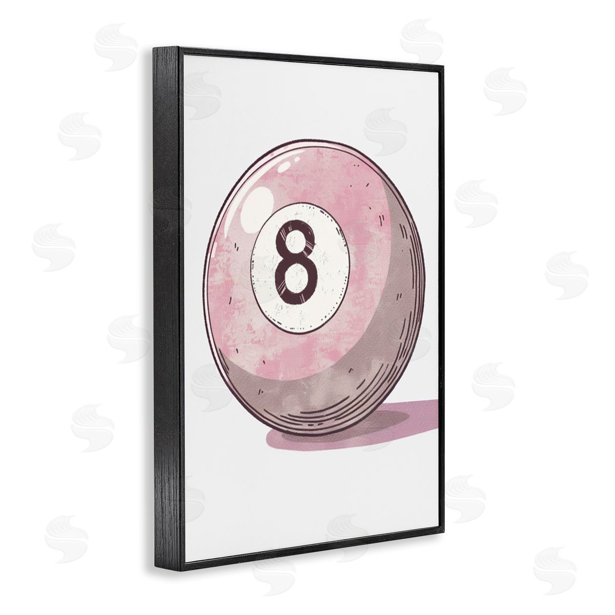 Pastel Eight Ball Black Frame Print Wall Art, Home Decor by LSR Design Studio