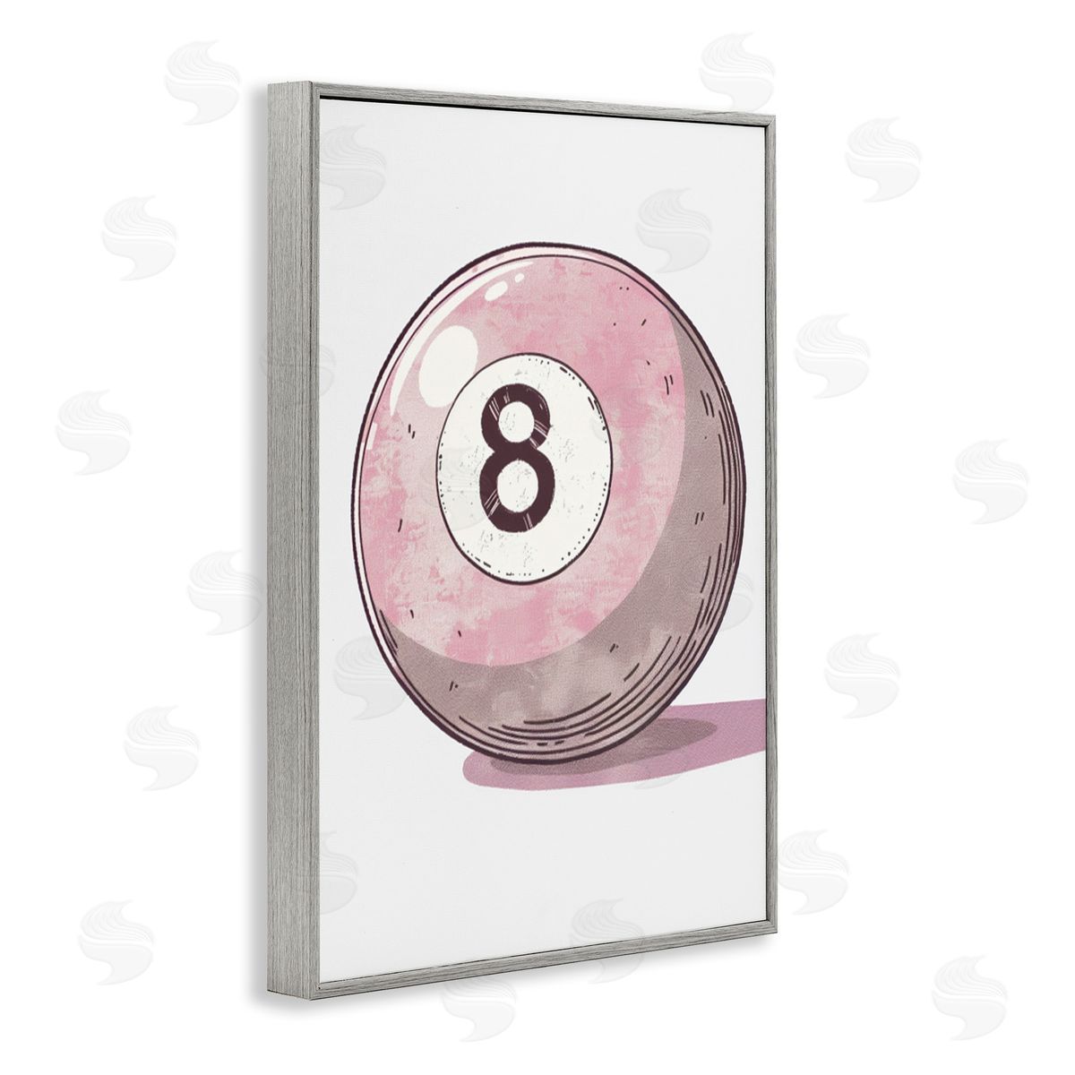 Pastel Eight Ball Grey Frame Print Wall Art, Home Decor by LSR Design Studio