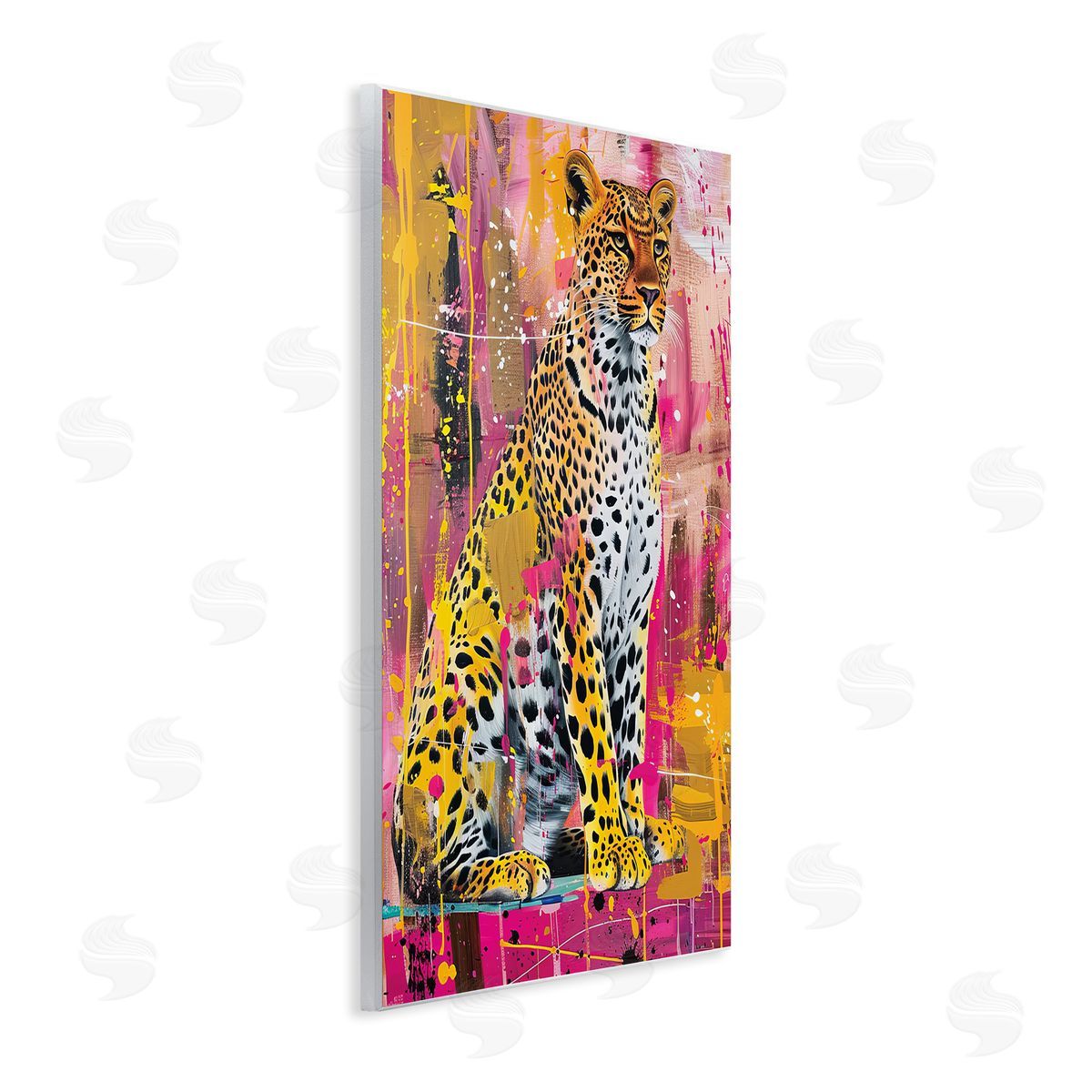Urban Abstraction Cheetah Wood Plaque Wall Art, Home Decor by LSR Design Studio