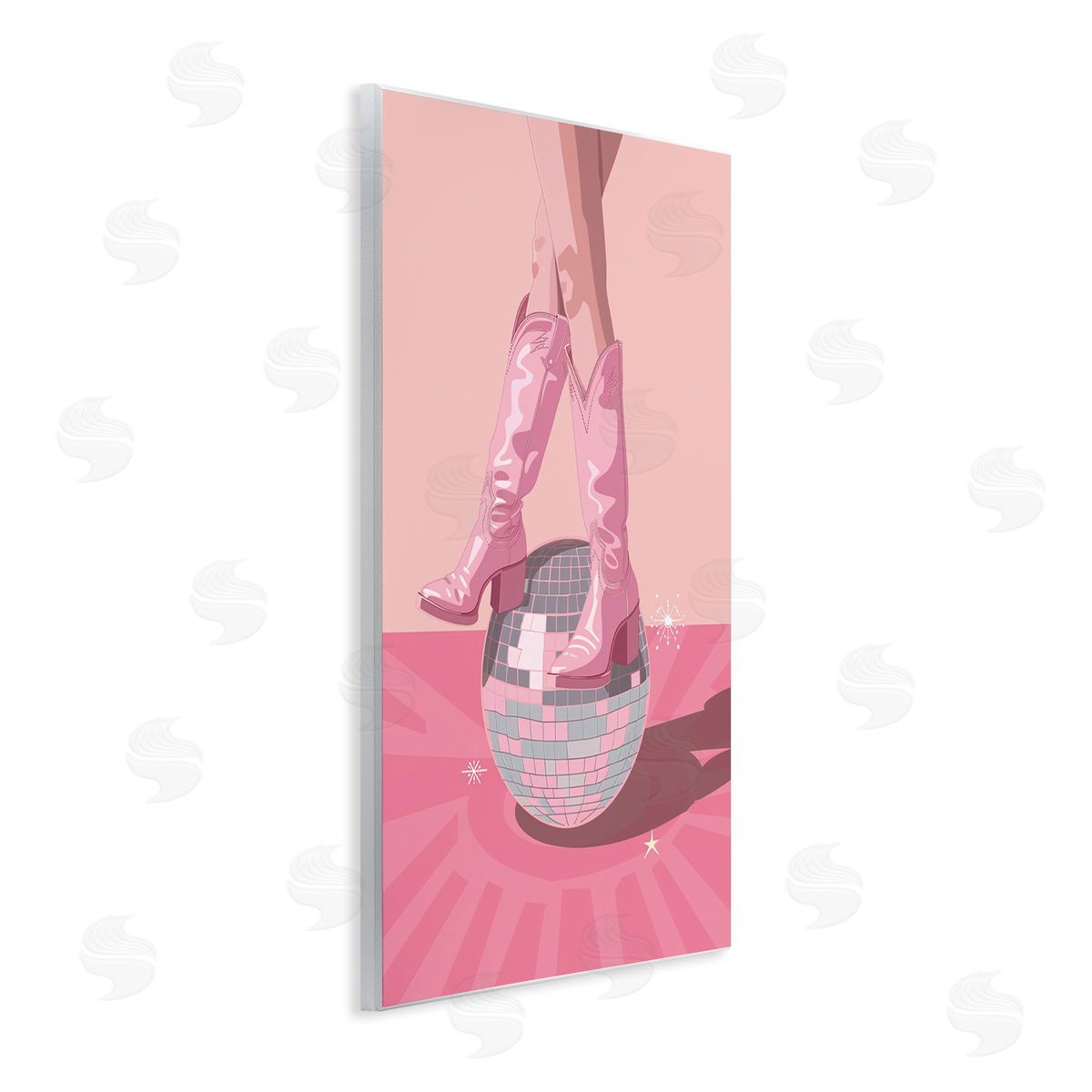 Pink Disco Cowgirl Balancing Wood Plaque Wall Art, Home Decor by LSR Design Studio