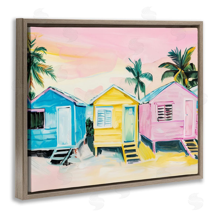 Arlington Prints | Pastel Tropical Beach Cabins