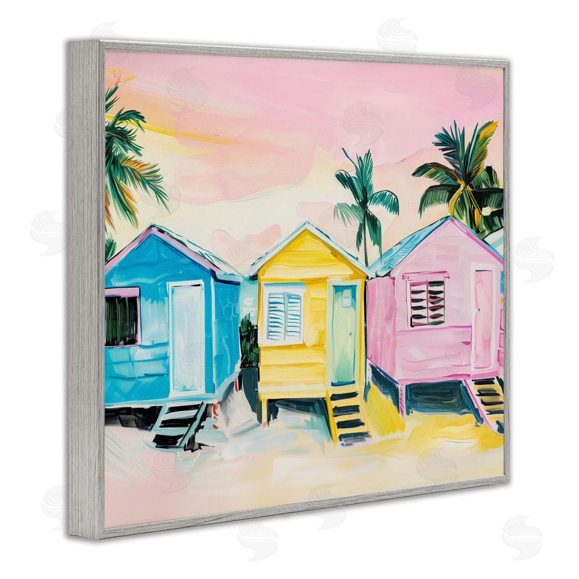 Arlington Prints | Pastel Tropical Beach Cabins