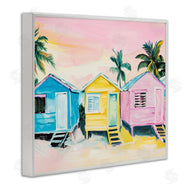 Arlington Prints | Pastel Tropical Beach Cabins