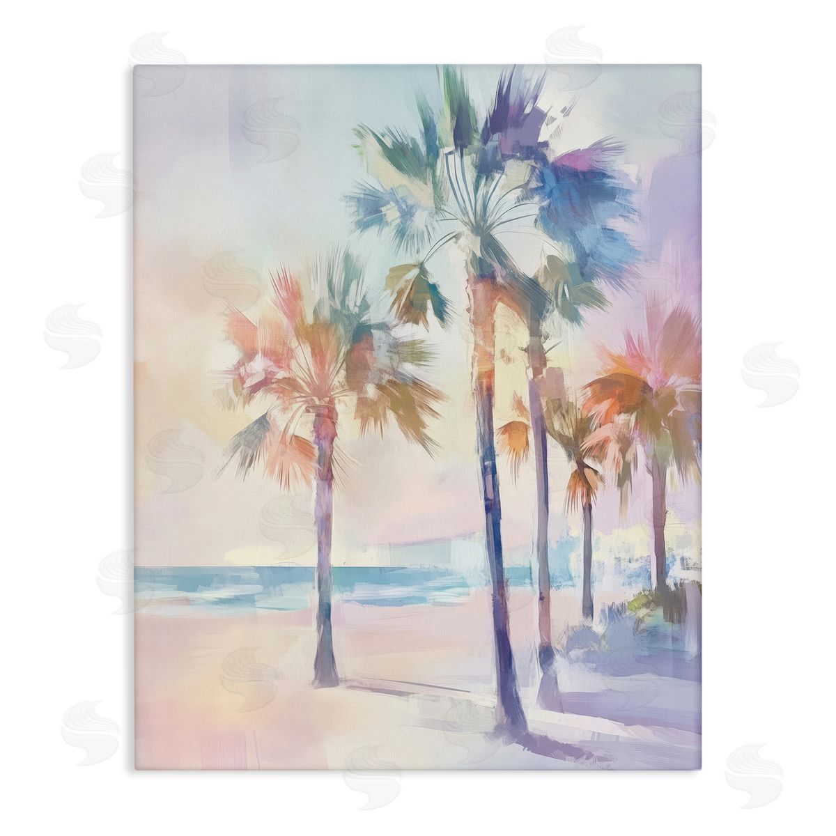 Pastel Warm Palm Trees Canvas Wall Art, Home Decor by Arlington Prints