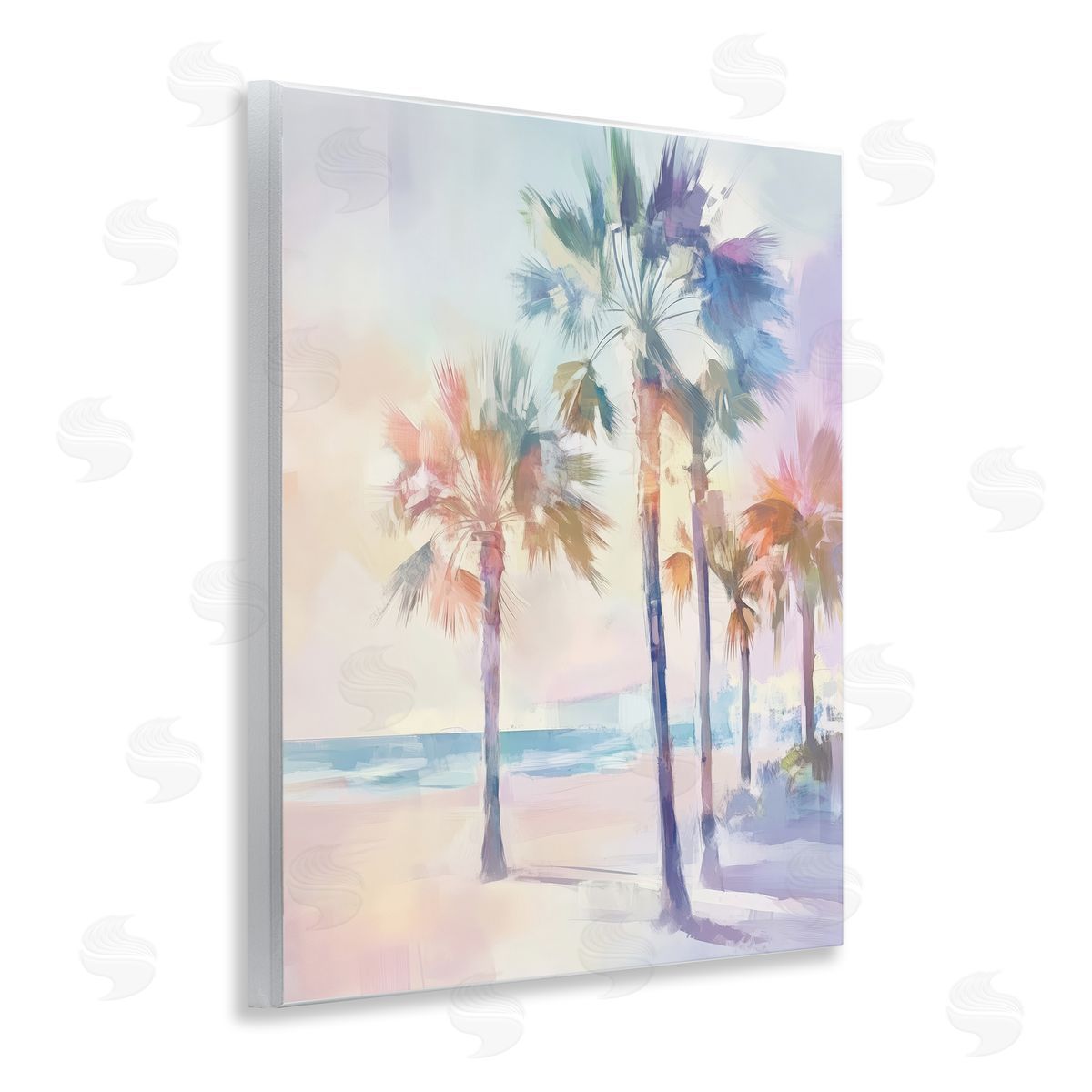 Pastel Warm Palm Trees Wood Plaque Wall Art, Home Decor by Arlington Prints