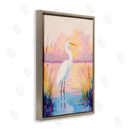 Arlington Prints | Egret under Beaming Sunset