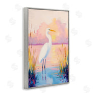 Arlington Prints | Egret under Beaming Sunset